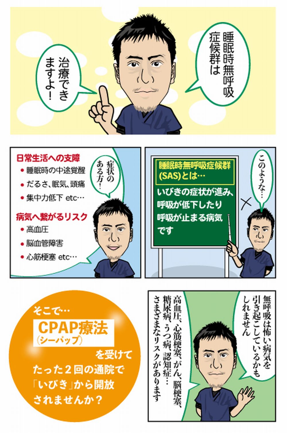 漫画で分かるCPAP療法